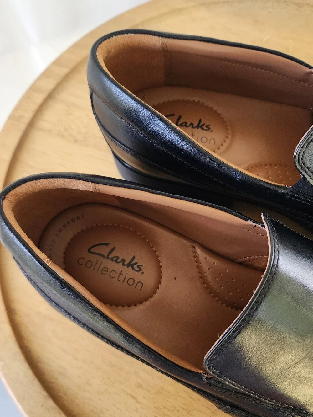 Clarks Mens Tilden Free Loafers Slip-On Black Dress Loafers